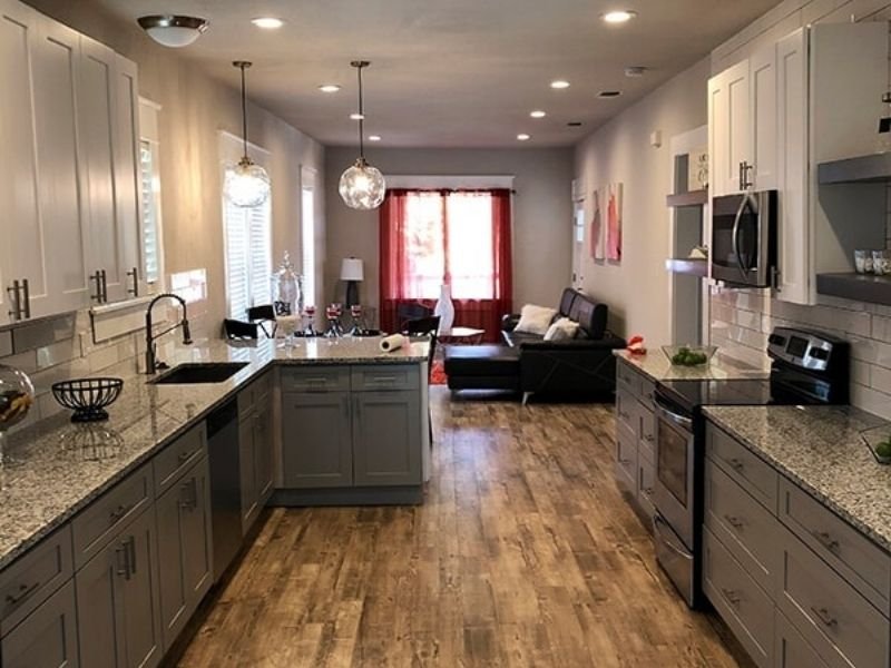 finished remodeled shower with white subway tiles