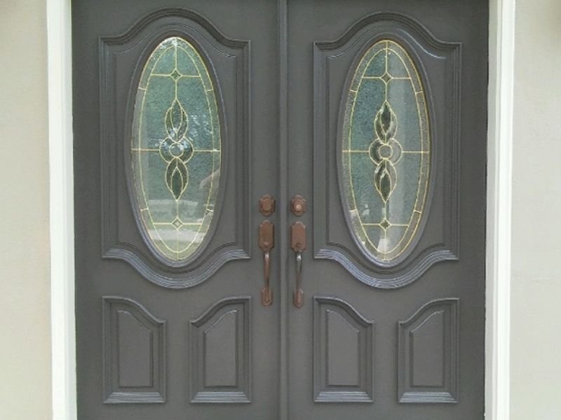 grey painted doors
