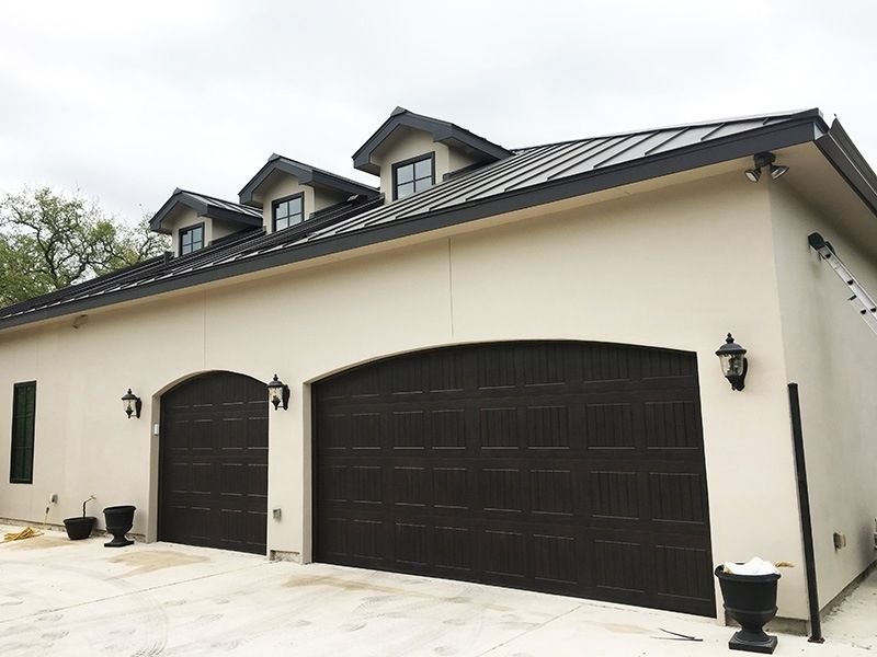 house painted tan with black accents