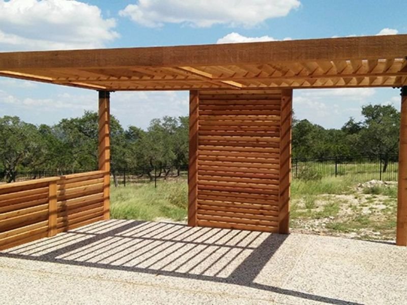 large brown pergola
