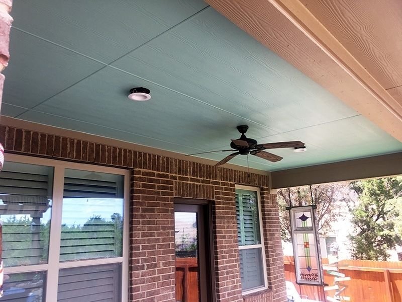 painted blue ceiling