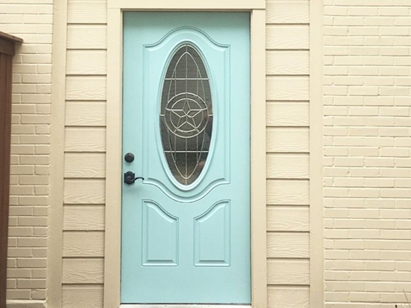 painted blue door