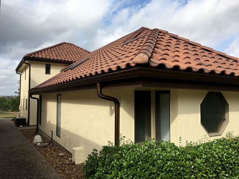 spanish style house back corner