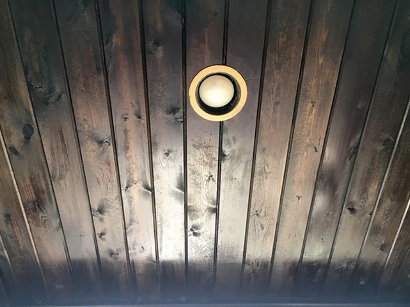 wood plank ceiling