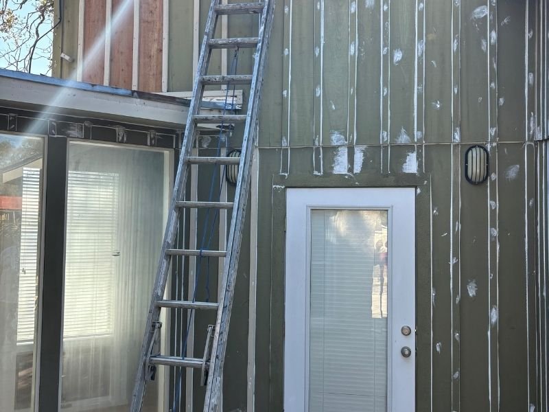 Ladder against house