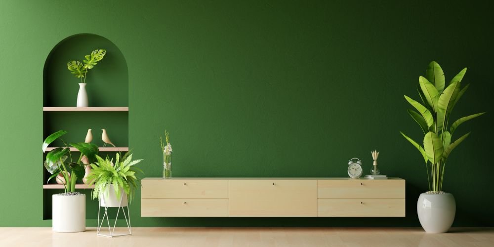 Forest-Green-Colour-Living-Room
