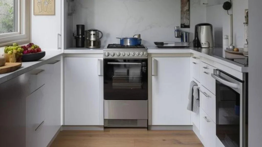 Functional small kitchen layout with space-saving design.