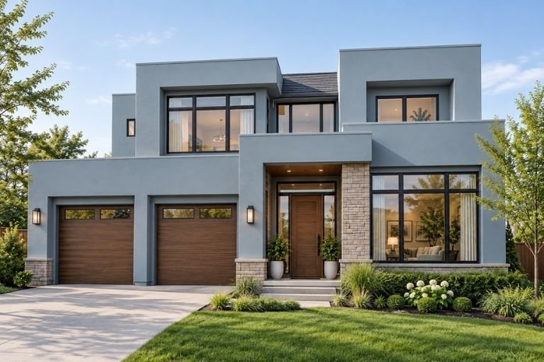 Soft Blue-Gray exterior home