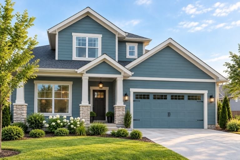Woodlawn Blue Exterior House Paint