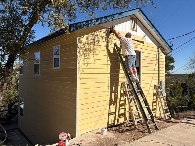 Exterior painting in progress