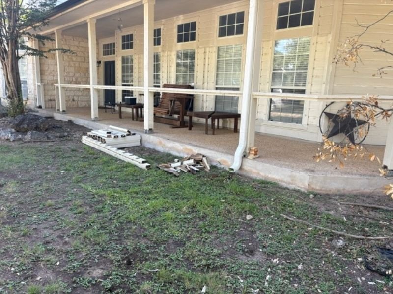 Front porch before new wood railing installation