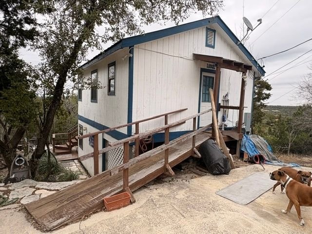House with wooden ramp
