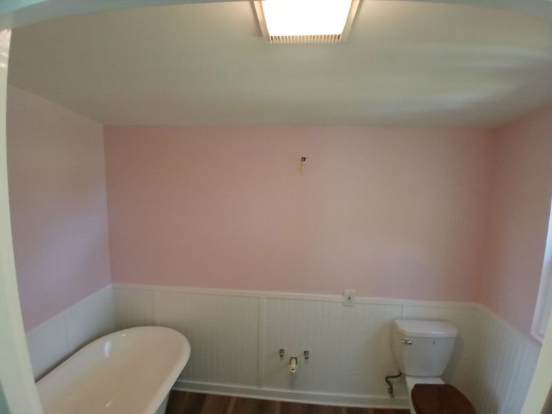Pink bathroom interior