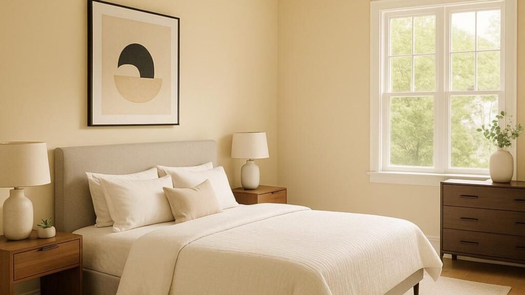 Soft mushroom minimalist bedroom