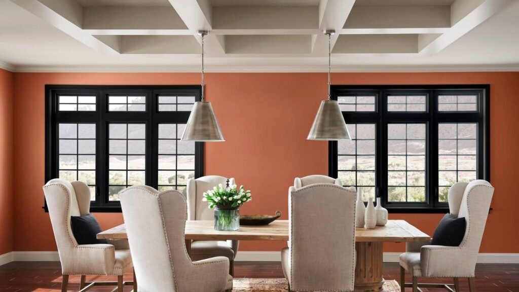 Terracotta clay dining room