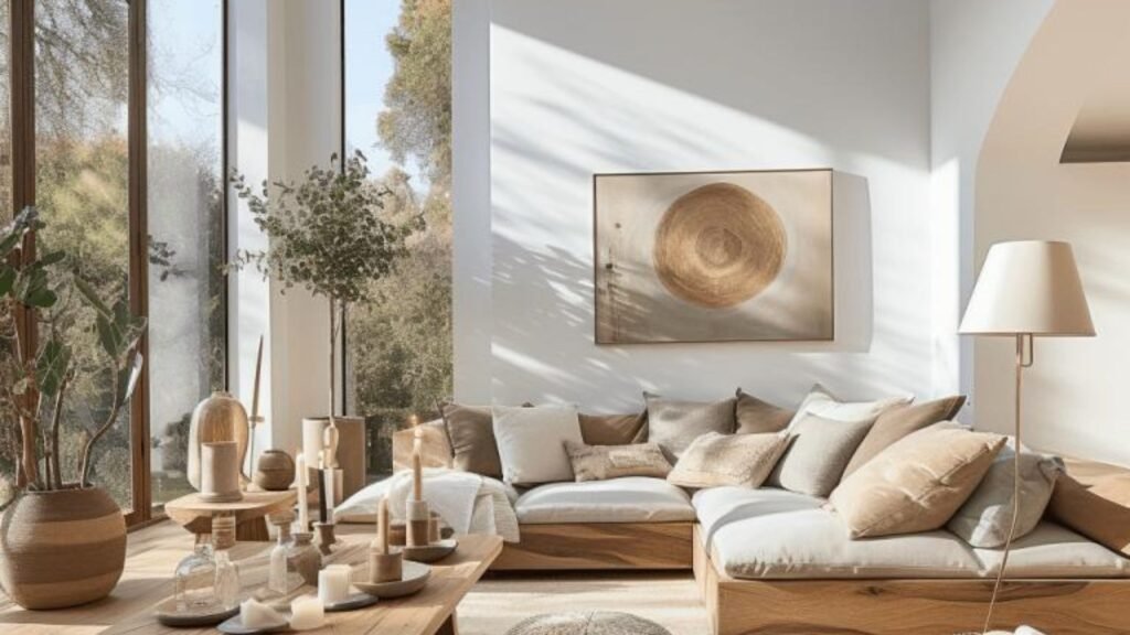 Warm white contemporary living room